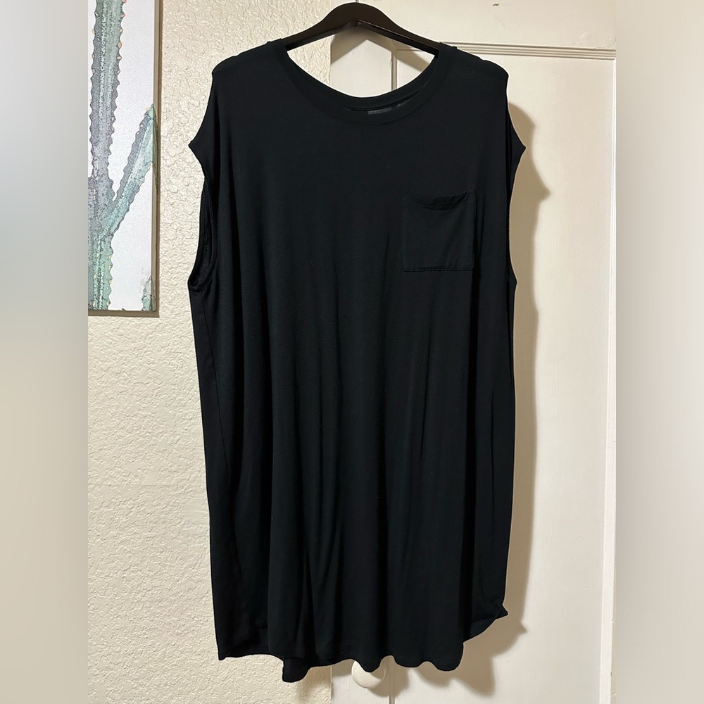 Black tank dress sleepwear, size XL